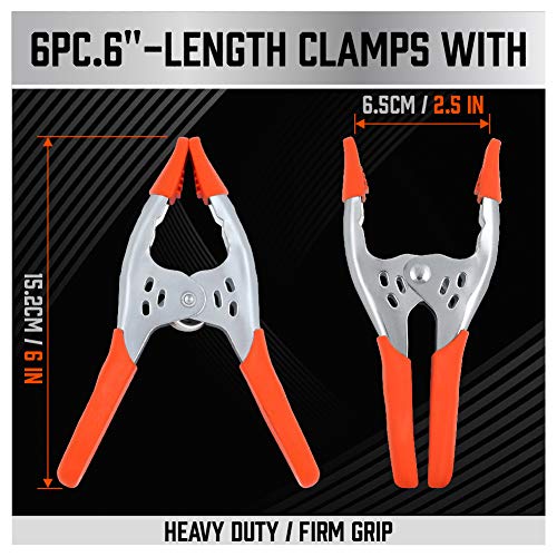 HORUSDY Heavy Duty 6" Spring Clamps (6-Pack)