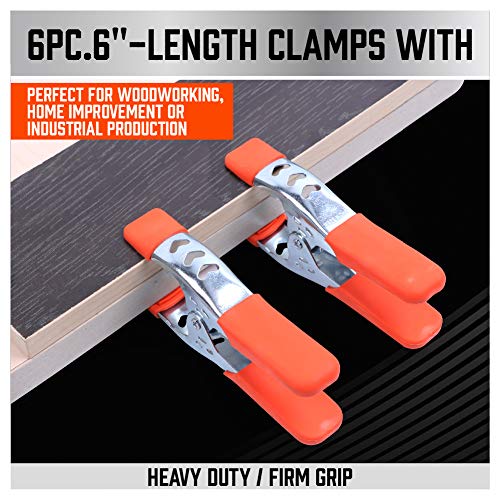 HORUSDY Heavy Duty 6" Spring Clamps (6-Pack)