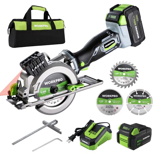 WORKPRO 20V Compact Circular Saw, 4-1/2" Wireless