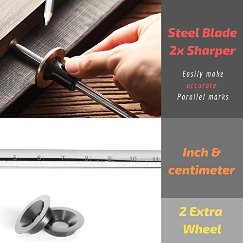 Woodworking Wheel Marking Gauge with Extra Blades