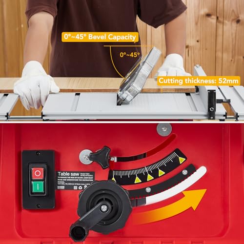 10" Table Saw with Stand - Multifunctional Woodworking