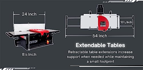 Cutech Spiral Cutterhead Jointer: 10-Inch, Cast Iron Tables
