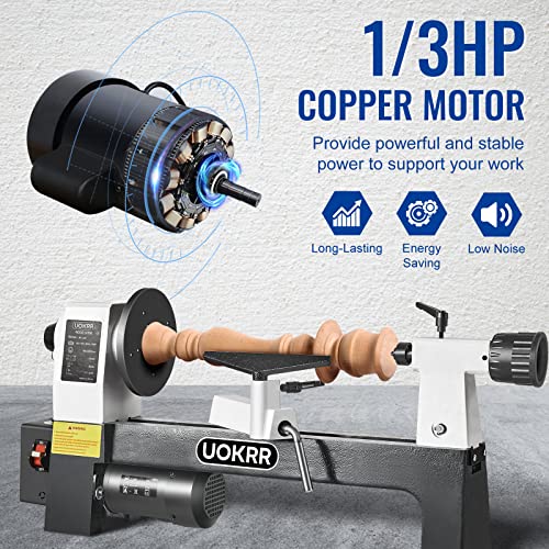 UOKRR Mini Wood Lathe Machine - 8" x 12