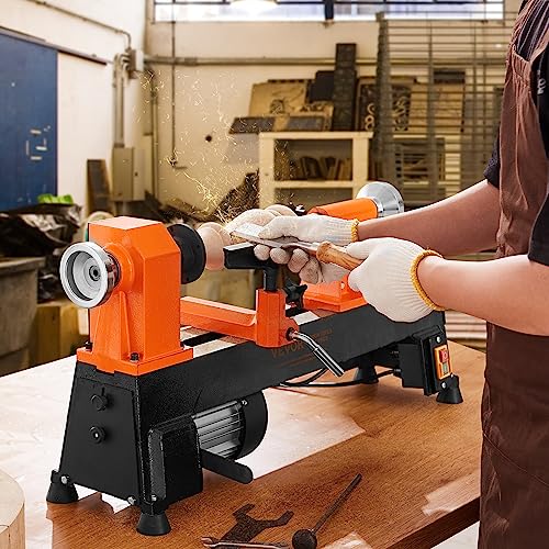 VEVOR Benchtop Wood Lathe, 10x18, 0.5HP, 5 Speeds