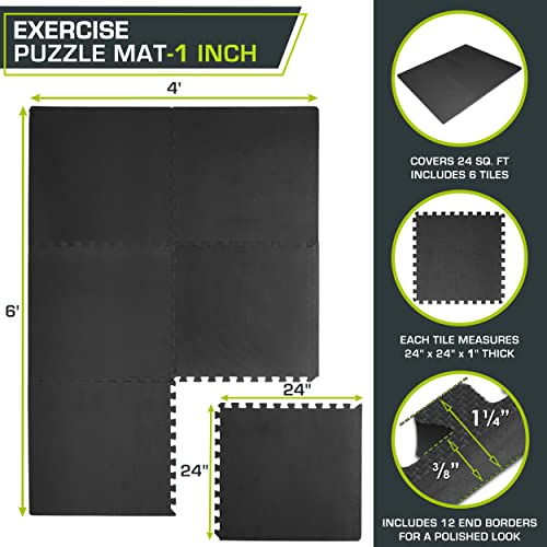 ProsourceFit Extra Thick Puzzle Exercise Mat Set