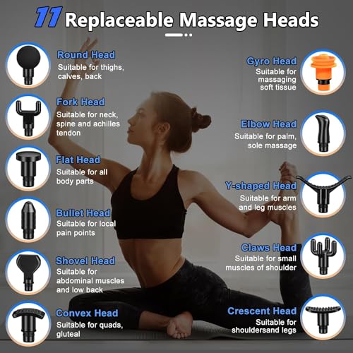 TOLOCO Deep Tissue Massage Gun with 12 Heads