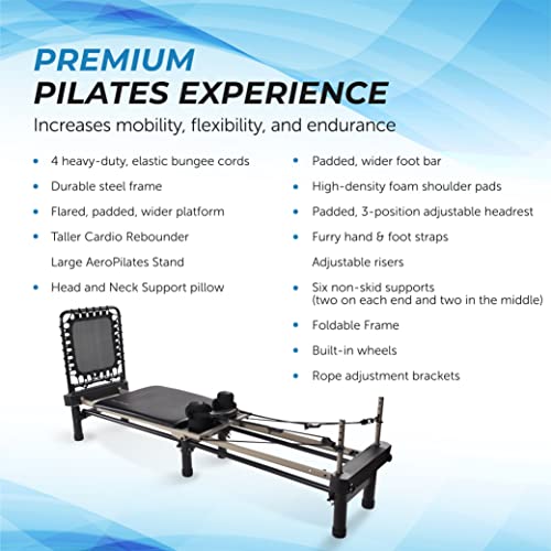 AeroPilates Premier Studio Reformer with Cardio Rebounder, Black