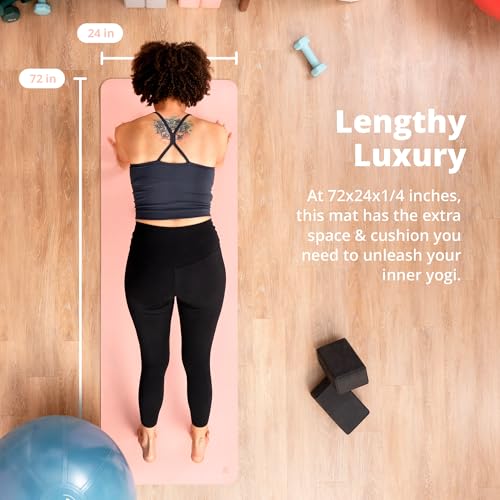 Blush Pink Professional Yoga Mat with Carrying Strap