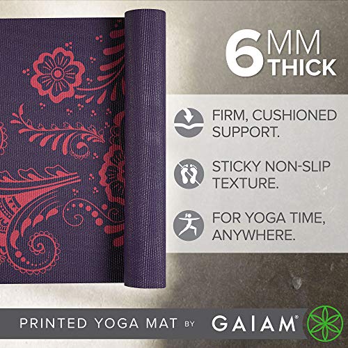 Extra Thick Non-Slip Gaiam Yoga Mat - Aubergine