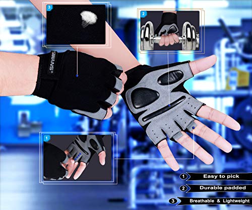 Breathable Gym Workout Gloves with Wrist Support & Padding
