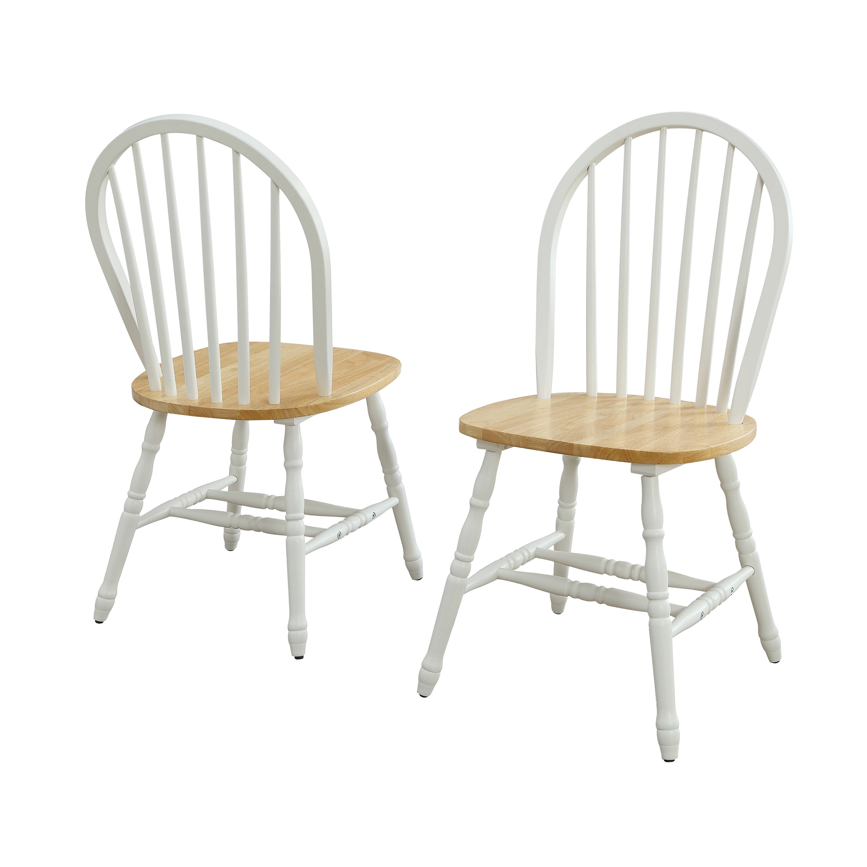 Autumn Lane Windsor Dining Chairs, White/Oak (Set of 2)