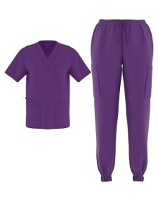 Unisex Stretch Flex V-Neck Jogger Scrub Set