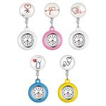 5-Pack Retractable Nurse Watch with Stethoscope Fob