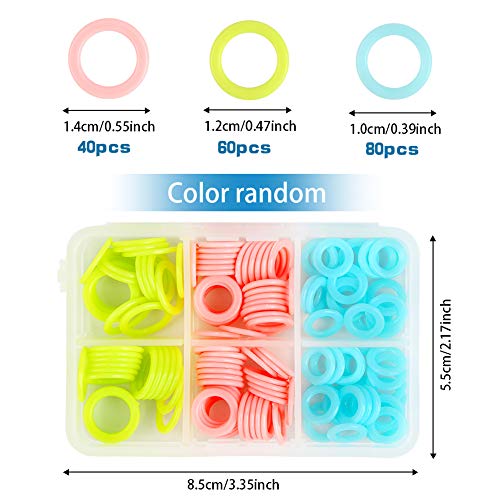 180 Piece Mixed Colored Knit Stitch Markers Set