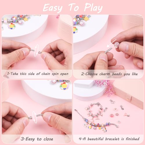 120 Pcs DIY Beaded Jewelry Making Kit for Girls