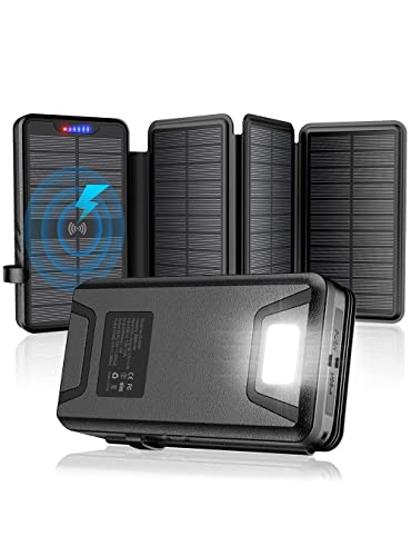 Wireless Solar Power Bank with Flashlights