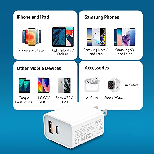 Dual Port USB C Wall Charger 20W