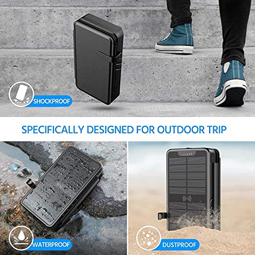Wireless Solar Power Bank with Flashlights