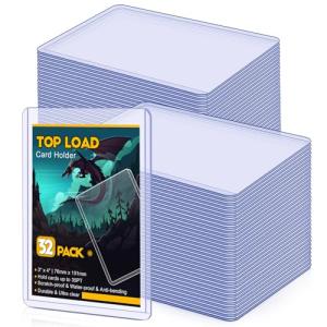 32-Count Hard Plastic Toploader Card Sleeves