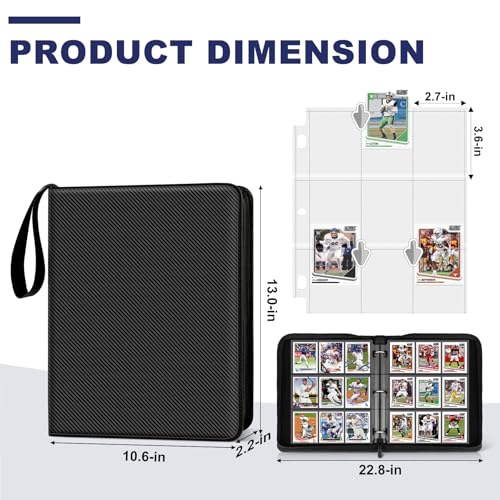 Premium 9-Pocket Trading Card Binder with Sleeves