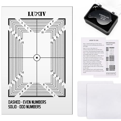Card Centering Tool Kit with Magnifier and Cloth