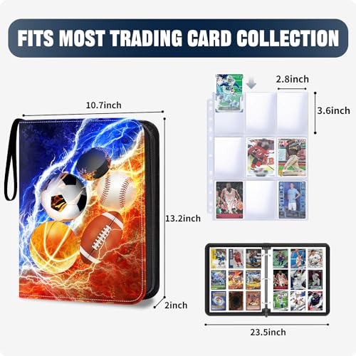 LOMONEH 9-Pocket Sports Card Binder With Sleeves