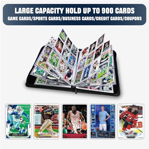 LOMONEH 9-Pocket Sports Card Binder With Sleeves