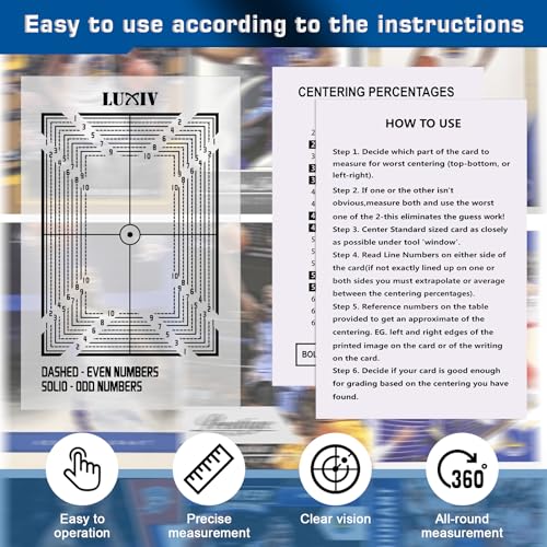 Card Centering Tool Kit with Magnifier and Cloth