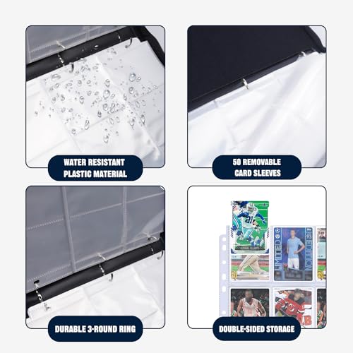 LOMONEH 9-Pocket Sports Card Binder With Sleeves
