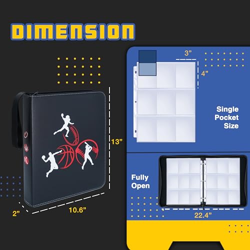 CLOVERCAT Waterproof 9 Pocket Sports Card Binder