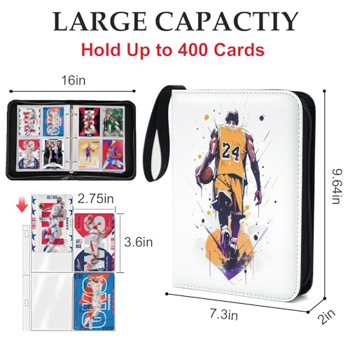 Basketball Card Binder with 400 Pockets