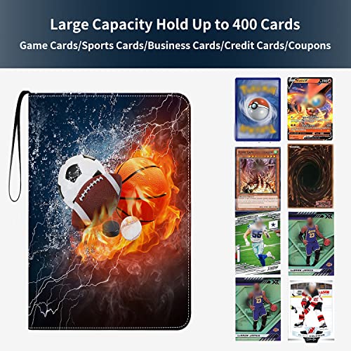 HESPLUS 4-Pocket Sports Card Binder with 400 Slots