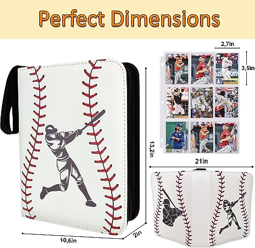 900-Pocket Baseball Card Binder with Zipper Closure