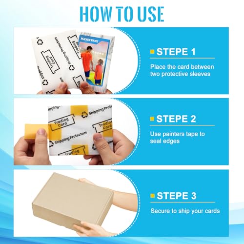 200 Pack Card Shipping Protectors - Strong Inserts