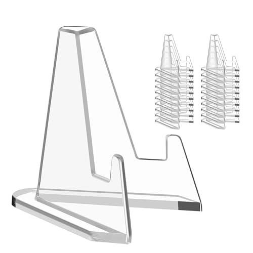 20 Pack Acrylic Card Display Easel Stands