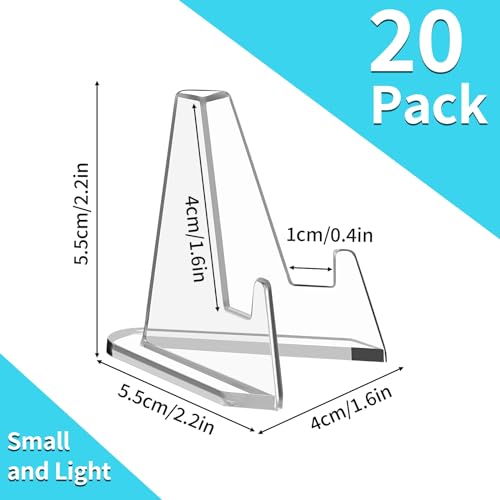 20 Pack Acrylic Card Display Easel Stands
