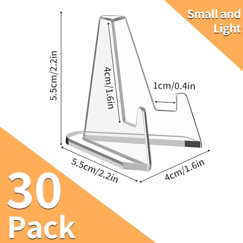 30 Pack Acrylic Mini Card Display Stands