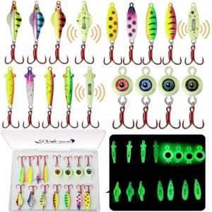 Dovesun Glow Ice Fishing Jigs and Lures Kit