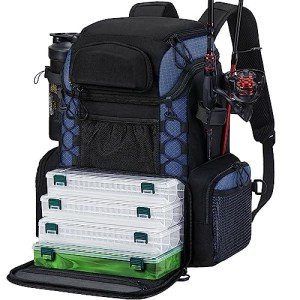 Piscifun Waterproof Fishing Tackle Backpack with Rod Holders