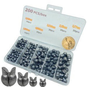 200 Pcs Big Removable Split Shot Fishing Sinkers