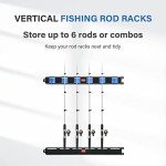 Wall-Mounted Fishing Rod Holder for 6 Rods