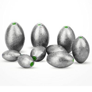 AMYSPORTS 15pcs Egg Lead Fishing Weights Kit