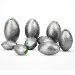 AMYSPORTS 15pcs Egg Lead Fishing Weights Kit