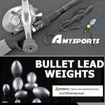 AMYSPORTS 15pcs Egg Lead Fishing Weights Kit