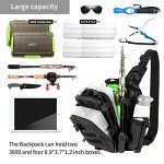 Water-Resistant Fishing Tackle Backpack with Rod Holder