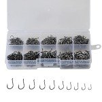 300pcs Black High Carbon Fishing Hook Set
