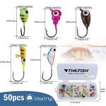 THKFISH 50-Piece Ice Fishing Jigs Set
