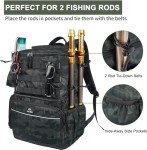 Water Resistant Fishing Backpack with Cooler & Rod Holders