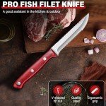 TAN REN 5" Fishing Bait Fillet Knife with Sheath