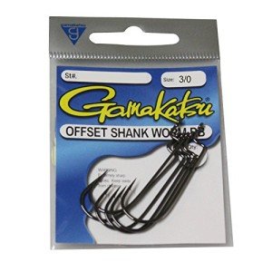 Gamakatsu Offset Shank Worm Hooks - 3/0 Black